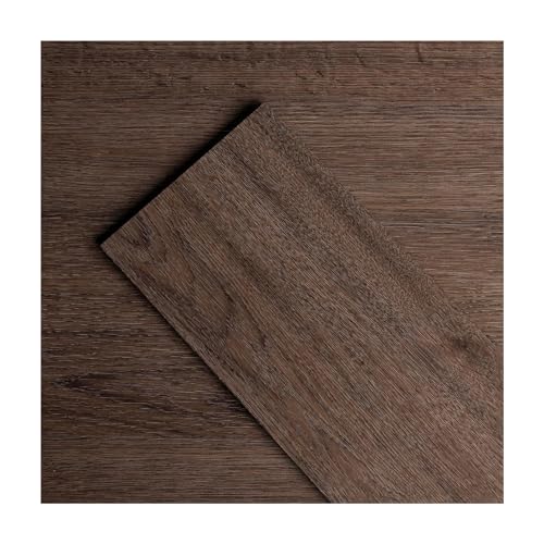 GreenFullHouse Vinyl Bodenbelag selbstklebende Bodenplanken mit Holz-Effekt abziehen und kleben 15.24cm x15.24cm 2.0 mm 1 Stück wasserdicht für Küche Wohnzimmer Schlafzimmer (Dunkel Braun) von GreenFullHouse
