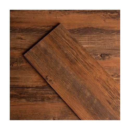 GreenFullHouse Vinyl-Bodenbelag selbstklebende Fußbodendielen mit Holz-Effekt abziehen und kleben 15.24cmx15.24cm 2.0 mm 1 Stück wasserdicht für Küche Wohnzimmer Schlafzimmer (Honduras Palisanderholz) von GreenFullHouse