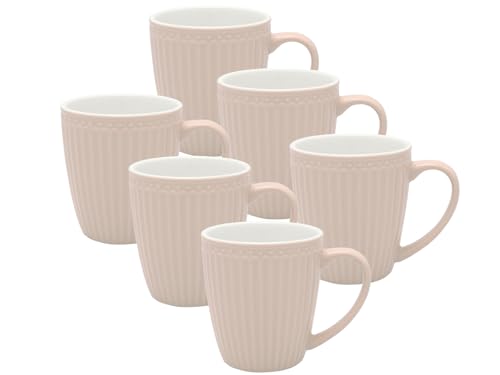 GreenGate Alice Becher mit Henkel Creamy Fudge 0,4l Set6 von GreenGate