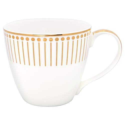 GreenGate Becher Gate Noir Dawn Gold Weiß Porzellan Henkel Kaffeebecher 300 ml von GreenGate