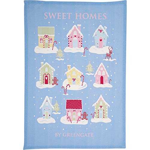 GreenGate COTTEAPPLSH2812 Laura Homes Geschirrtuch p.p.Dusty Blue 70 x 50 cm (1 Stück) von GreenGate