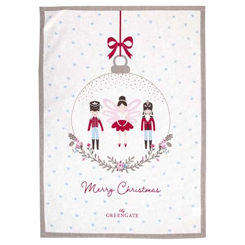 GreenGate Cindarella Geschirrtuch White Bedruckt 70x50cm von GreenGate
