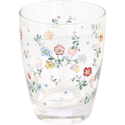 GreenGate Glas ADELENA mit Blumen Wasserglas 300 ml Trinkglas Saftglas von GreenGate