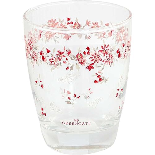 GreenGate Glas EMBERLY mit Blumen Wasserglas 300 ml Trinkglas Saftglas von GreenGate