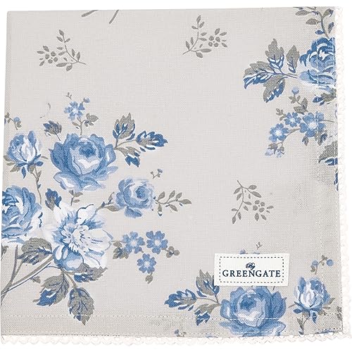 GreenGate Harmony Stoffserviette mit Spitze hellgrau 40x40cm von GreenGate