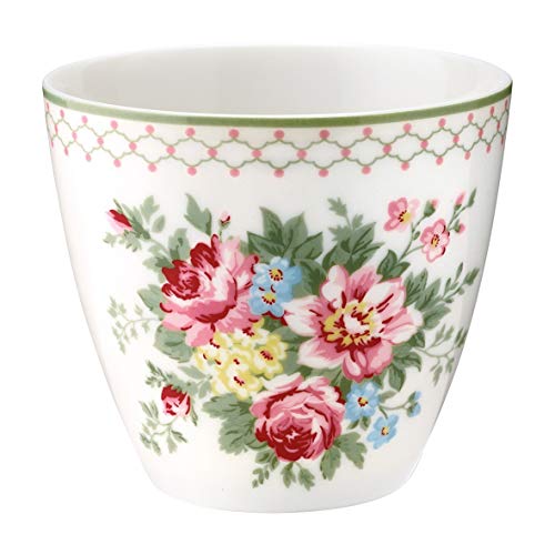 GreenGate - Kaffeetasse, Kaffeebecher, Latte Cup - Aurelia White - Ø9,5cm x H 9cm von GreenGate