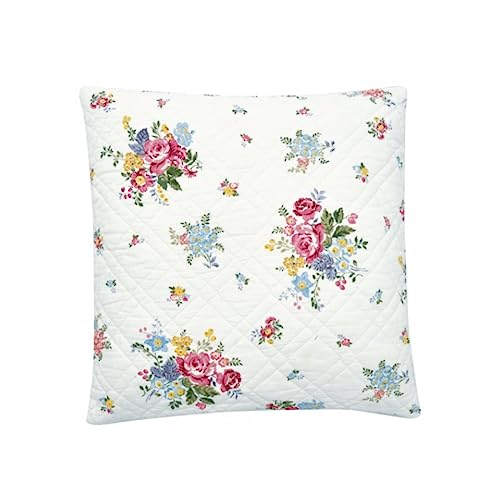 GreenGate - Kissenhülle, Kissenbezug - Quilted Elina - Baumwolle - Farbe: White - 50 x 50 cm von GreenGate