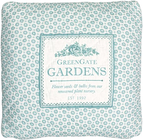 GreenGate Kissenhülle - Quilted Cushion - Garden Mint 40 x 40 cm von GreenGate