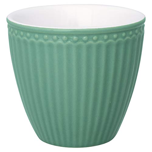 GreenGate - Latte Cup - Kaffeebecher - Becher - Alice - Keramik - Dusty Green/Rauch grün - 300 ml von GreenGate