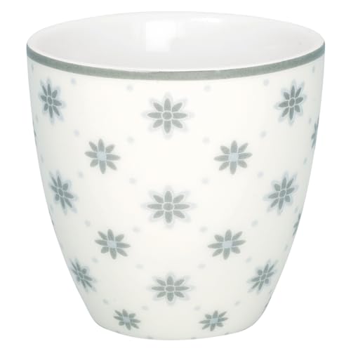 GreenGate - Mini Latte Cup, Becher, Kaffeebecher - Laurie - Keramik - Farbe: Pale Grey/Hellgrau - (ØxH) 7 x 6,5 cm von GreenGate
