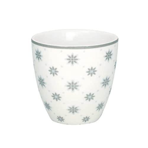 GreenGate - Mini Latte Cup, Becher, Kaffeebecher - Laurie - Keramik - Farbe: Pale Grey/Hellgrau - (ØxH) 7 x 6,5 cm von GreenGate