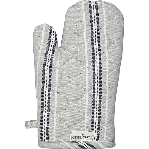 GreenGate Ofenhandschuh Nell Grau mit Streifen Baumwolle Grillhandschuh BBQ von GreenGate