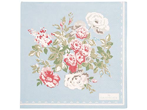 GreenGate PAPNAPLPET2912 Carly Servietten Pale Blue groß 20st. (1 Pack) von GreenGate