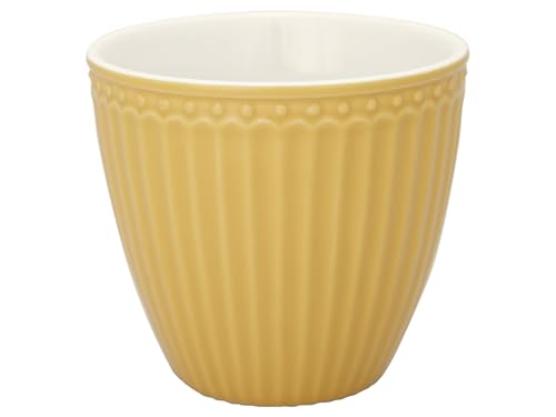 GreenGate - Tasse, Latte Cup - Alice - Porzellan - Honey Mustard - 300 ml von GreenGate