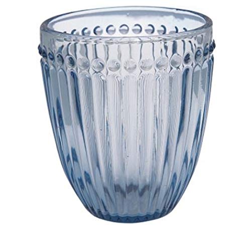 GreenGate Wasser Glas Alice blau Blue Trink Becher Saft Skandi Rillen Gläser Neu von GreenGate