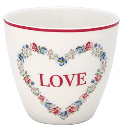 Greengate Becher Latte Cup Heart love white - STWLATHLO0106 von GreenGate