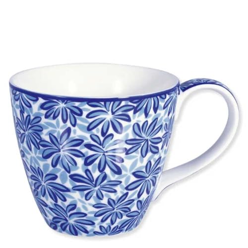 Greengate Becher Linea Weiß mit blauen Blumen Porzellan 300 ml von GreenGate