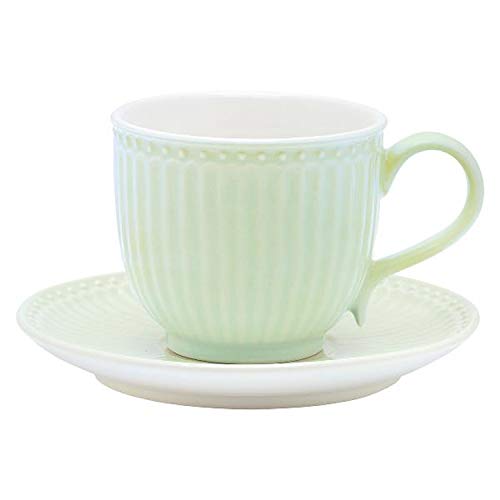 Greengate Tasse mit Untersetzer Alice Pale Green von GreenGate