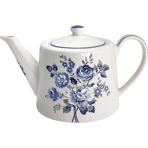 GreenGate Teekanne Harmony Weiß Kanne Porzellan Geschirr mit Blumen 1 Liter von GreenGate