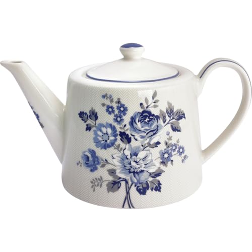 GreenGate Teekanne Harmony Weiß Kanne Porzellan Geschirr mit Blumen 1 Liter von GreenGate