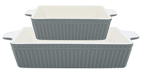 [W2023/02] Dishes Alice stone grey rectangular set of 2 small von GreenGate
