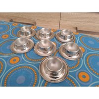 7 Edelstahl Eierbecher Vintage Stapelbar, Geschirr 7 Edelstahl Eierbecher Vintage Stapelbar, Geschirr von GreenHillsShop