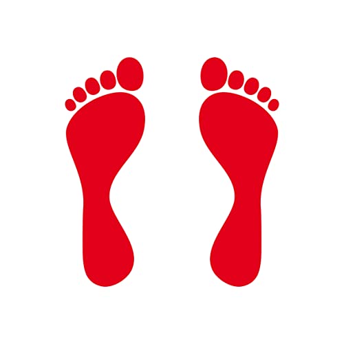 1 Paar 2 Füße 12cm rot Kinder Fuß Spur Abdruck Aufkleber Auto Tür Fenster Tattoo Deko Folie von GreenIT