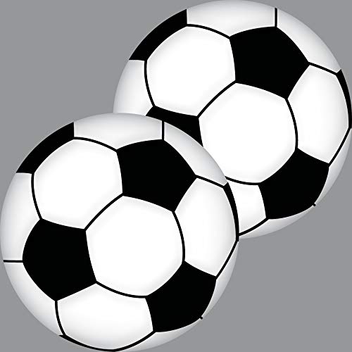 2 Aufkleber 10cm Ball Sticker Fußball EM WM Fan Deko für Auto Fenster Tür Wand etc. von GreenIT