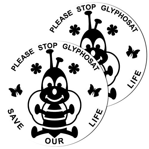 2 Aufkleber 10cm Stop Glyphosat Save Our Life Sticker Auto rettet schützt Bienen Blüten Umwelt von GreenIT