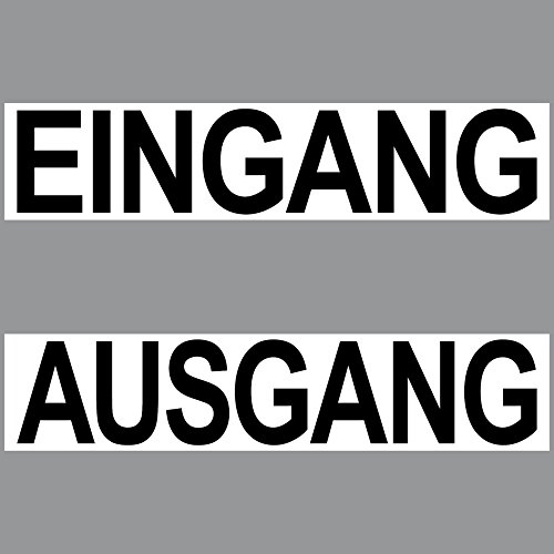 2 Aufkleber 20cm Sticker 1x Eingang + 1x Ausgang Haus Tür Tor Briefkasten Praxis Hinweis Schild von GreenIT