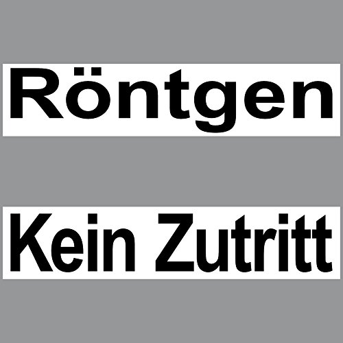 2 Aufkleber 20cm Sticker 1x Röntgen + 1x Kein Zutritt Haus Praxis Lager Tür Hinweis Schild von GreenIT