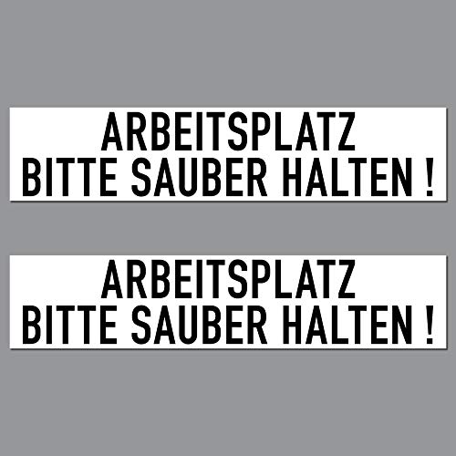 2 Aufkleber 20cm Sticker Arbeitsplatz Bitte Sauber Halten Hinweis Wand Tür Schild von GreenIT