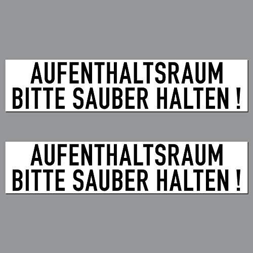 2 Aufkleber 20cm Sticker Aufenthaltsraum Bitte Sauber Halten Hinweis Wand Tür Schild von GreenIT