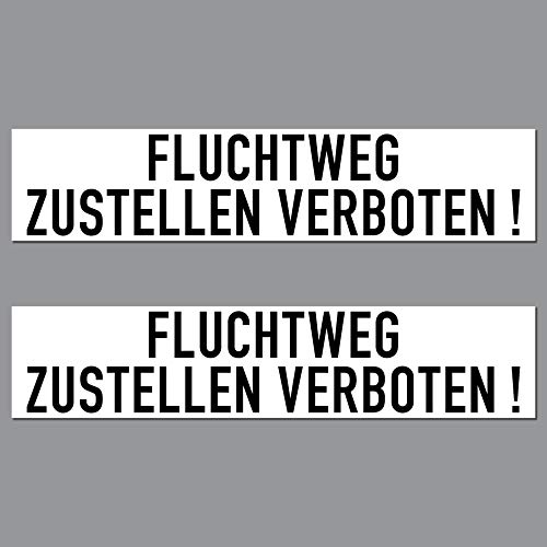 2 Aufkleber 20cm Sticker Fluchtweg Zustellen Verboten Hinweis Wand Tür Schild von GreenIT