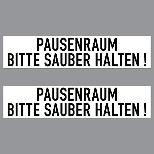 2 Aufkleber 20cm Sticker Pausenraum Bitte Sauber Halten Hinweis Wand Tür Schild von GreenIT