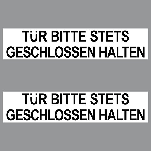 2 Aufkleber 20cm Sticker Tür Bitte Stets Geschlossen Halten Sicherungskasten Haus Praxis Schild von GreenIT