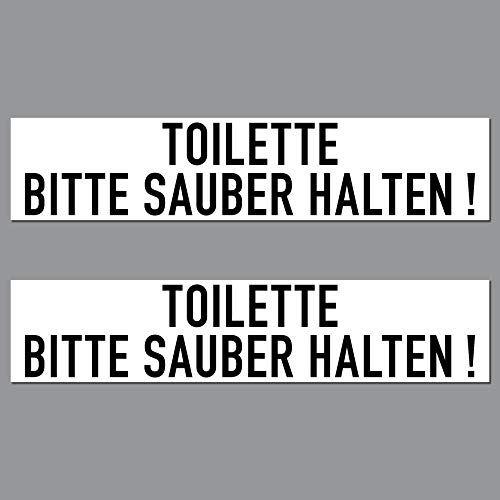 2 Aufkleber 20cm Sticker Toilette Bitte Sauber Halten Hinweis Wand Tür Schild von GreenIT