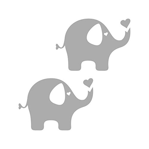 2 Aufkleber Elefant 10cm grau Tattoo Dumbo Auto Kinderzimmer Möbel Tür Fenster Deko Folie von GreenIT