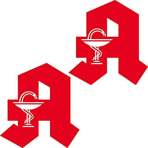 2 Aufkleber Tattoo A 20cm rot mit Aeskulap Stab Natter Apotheke Symbol Zeichen Logo Deko Folie 2 Aufkleber Tattoo A 20cm rot mit Aeskulap Stab Natter Apotheke Symbol Zeichen Logo Deko Folie von GreenIT
