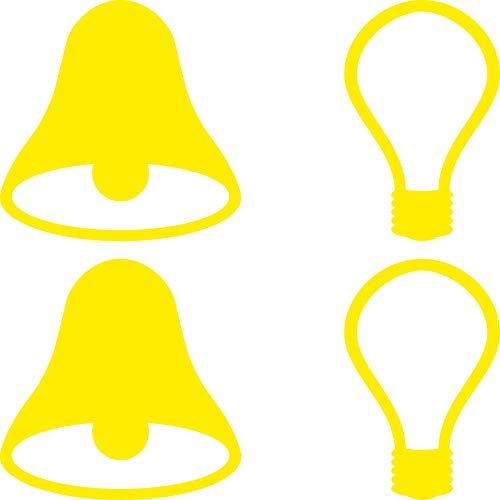 2 Sets Aufkleber Tattoo gelb 5cm Tür Taster Schalter Lampe Licht & Klingel Symbol von GreenIT