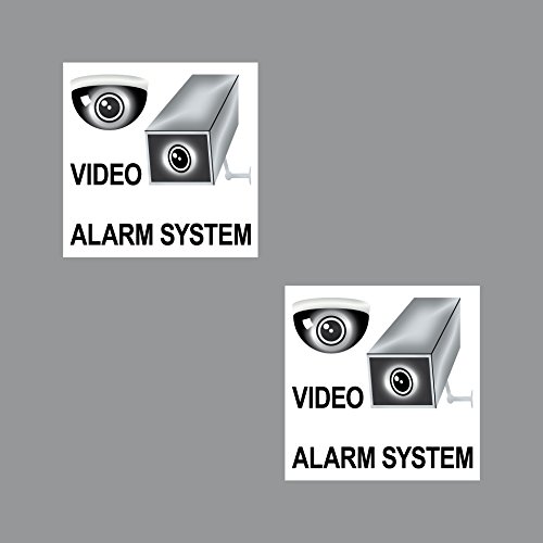 GreenIT 2 Sticker 7cm Aufkleber Video Alarm Anlage System Überwachung Hinweis Warnung Haus Fenster von GreenIT