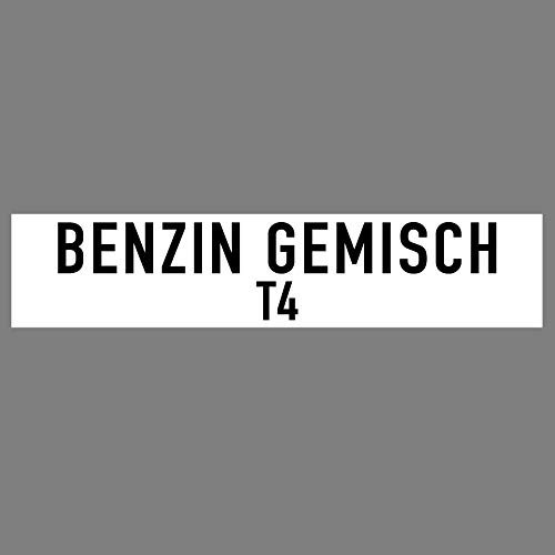 Aufkleber 20cm T4 Benzin Gemisch Sticker Auto Fahrzeug Kraftstoff Tank Kanister Hinweis von GreenIT