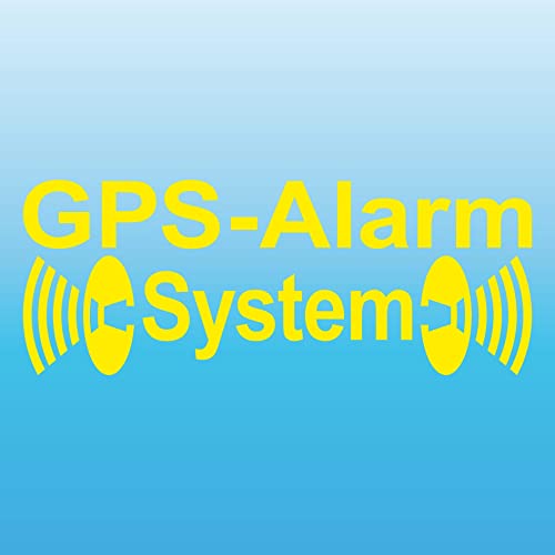 Aufkleber Tattoo GPS Alarm System gelb gespiegelt für Innenseite von Glas Scheibe Auto Fenster Folie von GreenIT