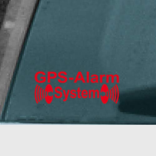 Aufkleber Tattoo GPS Alarm System rot für Außenseite von Glas Scheibe Karosserie Auto Fenster Folie von GreenIT