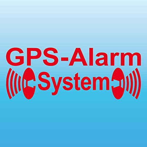 Aufkleber Tattoo GPS Alarm System rot gespiegelt für Innenseite von Glas Scheibe Auto Fenster Folie von GreenIT