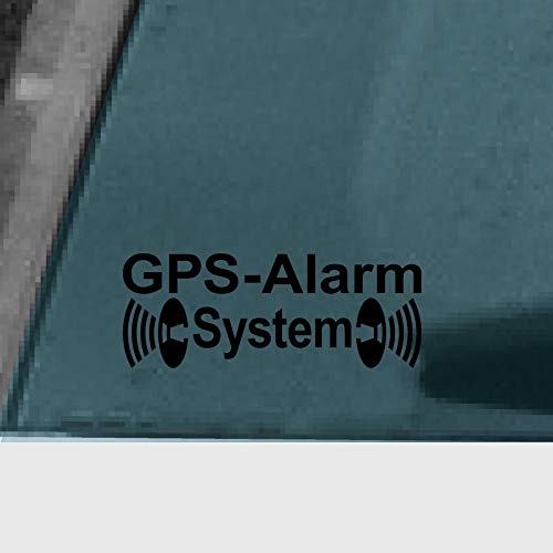 Aufkleber Tattoo GPS Alarm System schwarz für Außenseite von Glas Scheibe Karosserie Auto Fenster Folie von GreenIT