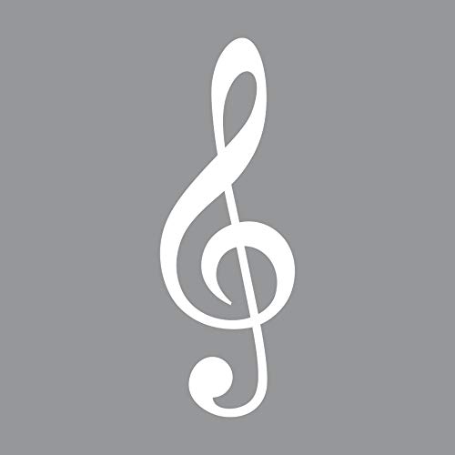 GreenIT Aufkleber Tattoo Violinschlüssel 20cm Weiß Deko Folie Klebefolie Noten Notenschlüssel von GreenIT