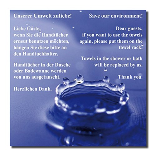GreenIT 10cm Aufkleber Sticker Hotel Pension Bad Dusche Handtuchwechsel Handtuch Handtücher wechseln (1) von GreenIT
