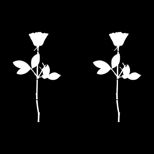 GreenIT Rose 10cm Auto Fenster Spiegel Aufkleber Tattoo die Cut Decals Vinyl Selbstklebende Deko Folie Depeche Mode (2 Stück weiß) von GreenIT