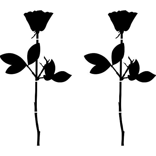 GreenIT Rose 20cm Auto Fenster Spiegel Aufkleber Tattoo die Cut Decals Vinyl Selbstklebende Deko Folie Depeche Mode (2 Stück schwarz) von GreenIT